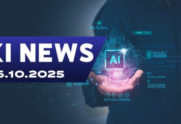 KI Nachrichten am 26.10.2025 Hand hält holographisches KI-Symbol in digitalem Umfeld.